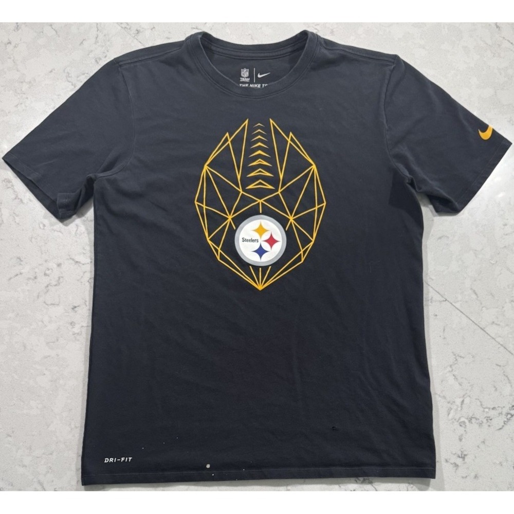 Nike Pittsburgh Steelers T-Shirt Mens Medium Black Dri-FIT NFL Tee SU180318VKT